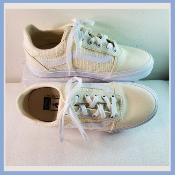 Vans Off the Wall Yellow & White Sneakers Size 7.5 - Picture 5 of 8